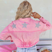 Denim jacket with fringes - Mariah