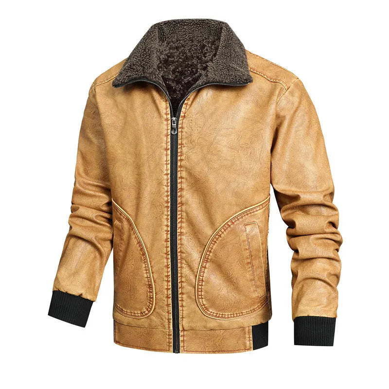 Autumn and winter straight leather jacket - Malachi