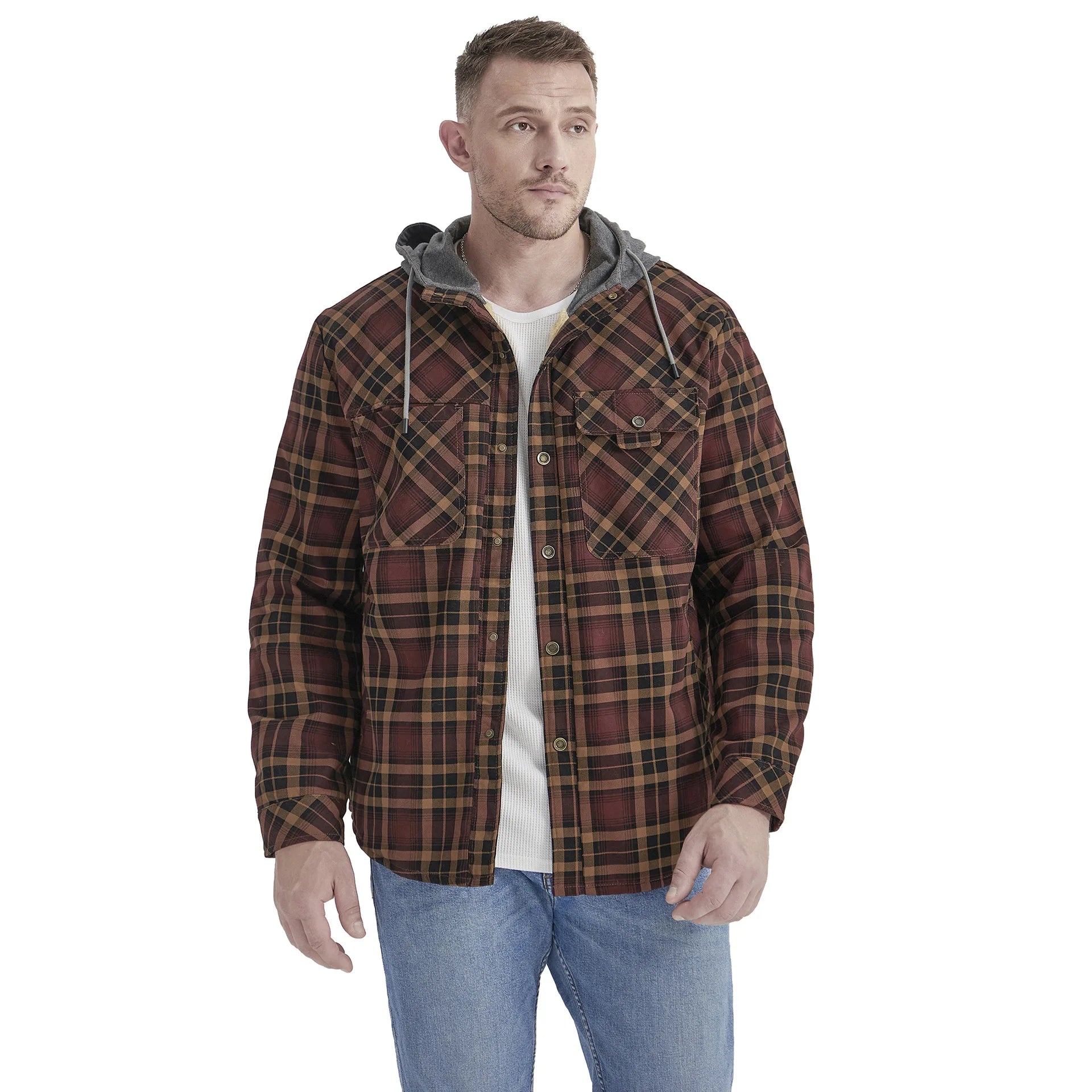 Men's checked hooded jacket - Calvin