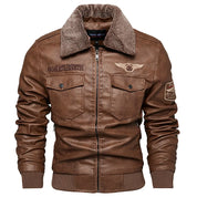 Men's winter leather jacket - Leon