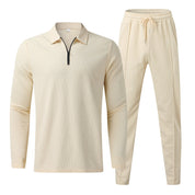 Zip-up polo t-shirt set - Jaxson