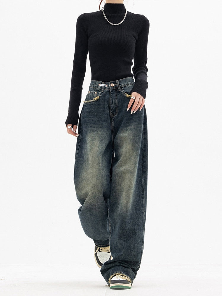 Streetwear Korean baggy jeans - Arabella