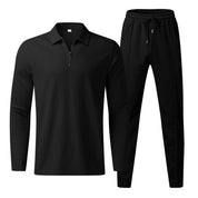 Zip-up polo t-shirt set - Jaxson