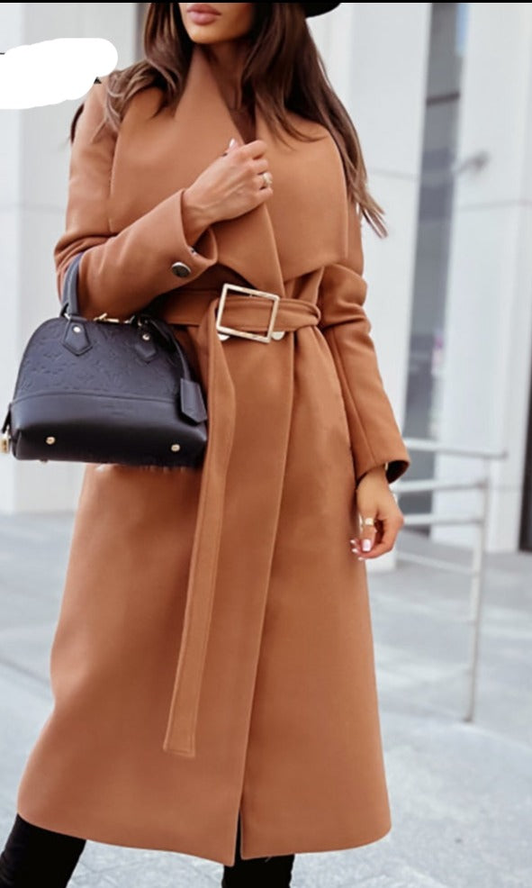 Wool coat with wide collar - Jocelyn