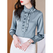 Elegant satin silk shirt - Elaina