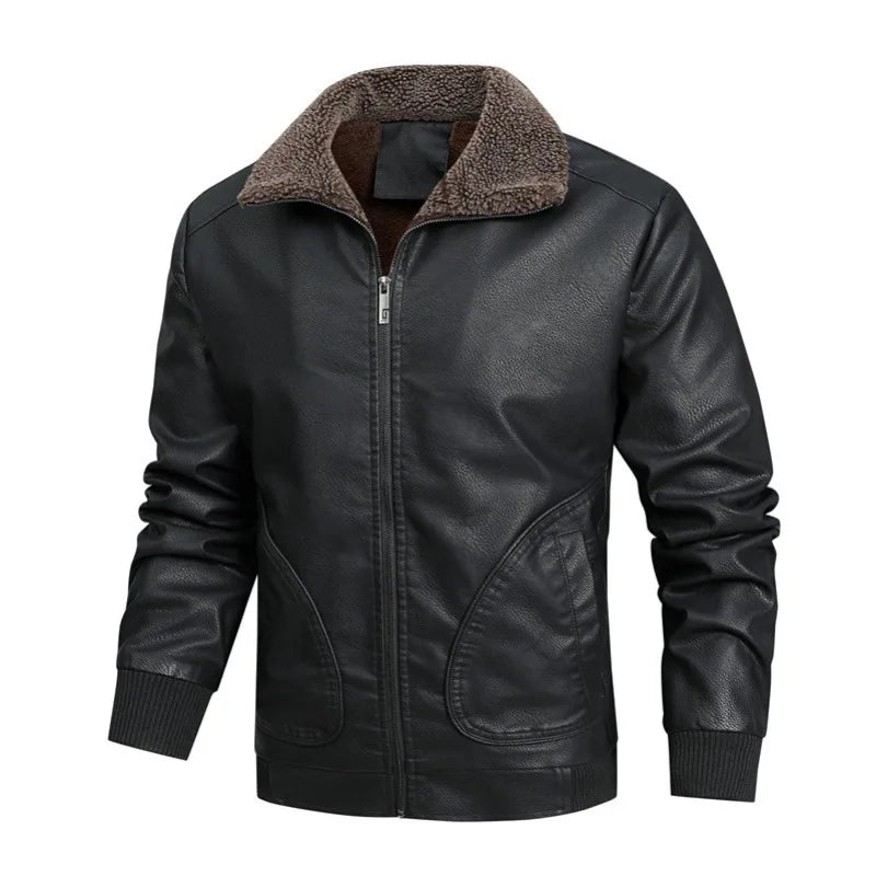 Autumn and winter straight leather jacket - Malachi