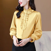 Elegant satin silk shirt - Elaina