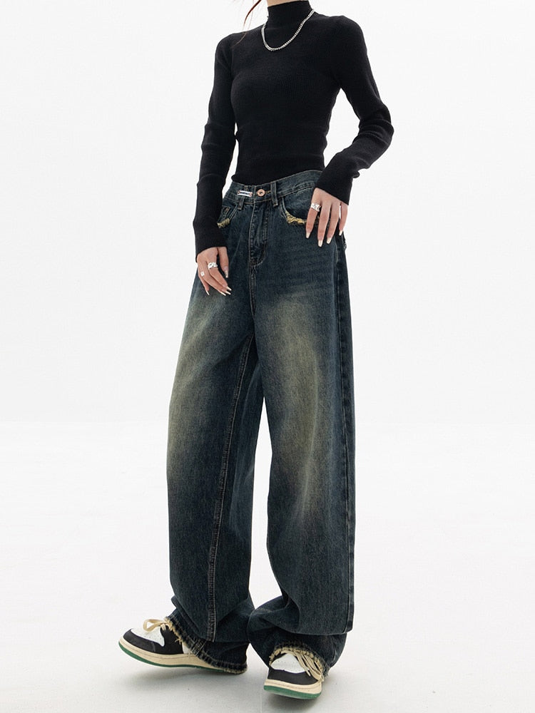 Streetwear Korean baggy jeans - Arabella