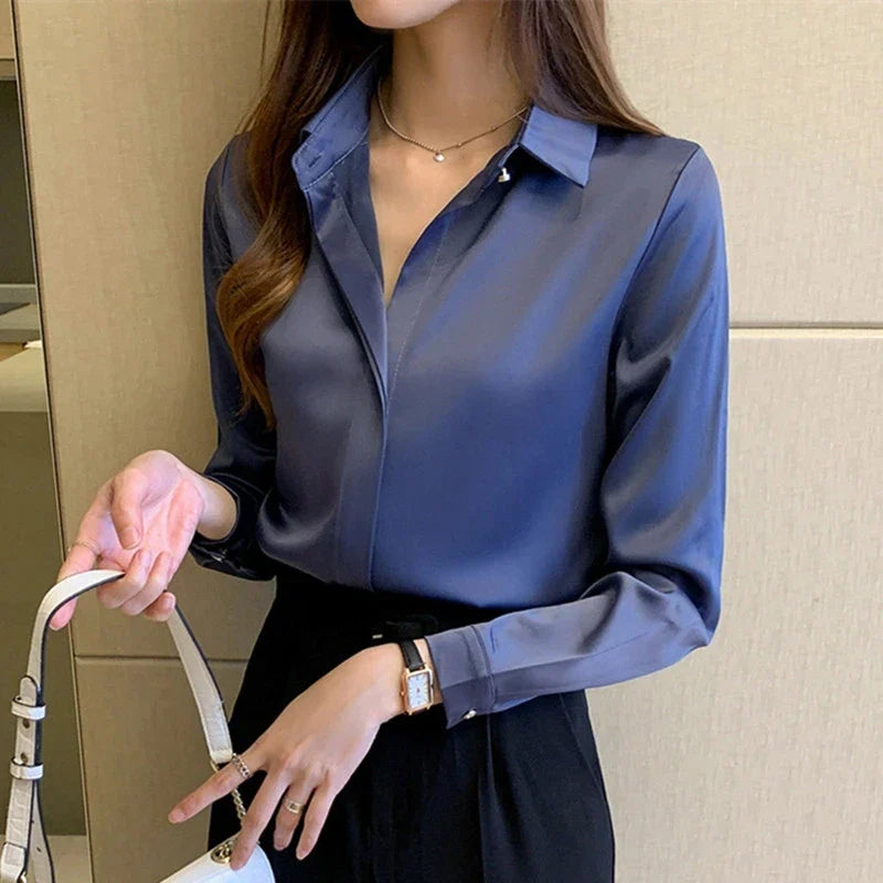 Women's long-sleeved silk shirt - Malia