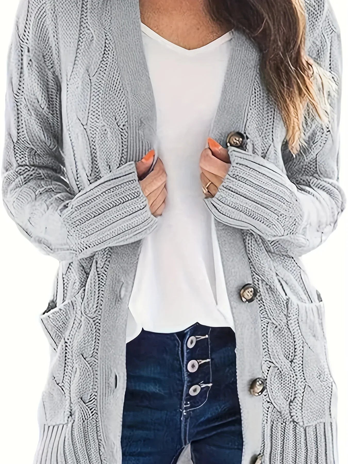 Knitted cardigan with buttons - Arleth