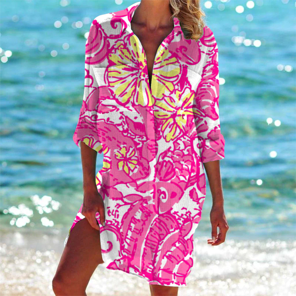 Stylish summer shirt dress - Alice