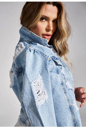 Vintage ripped denim jacket - Salem