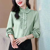 Elegant satin silk shirt - Elaina