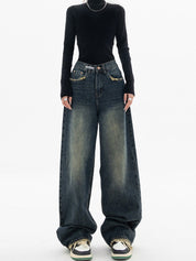 Streetwear Korean baggy jeans - Arabella