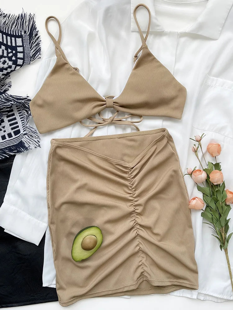 Three-piece stylish bikini set - Katherine