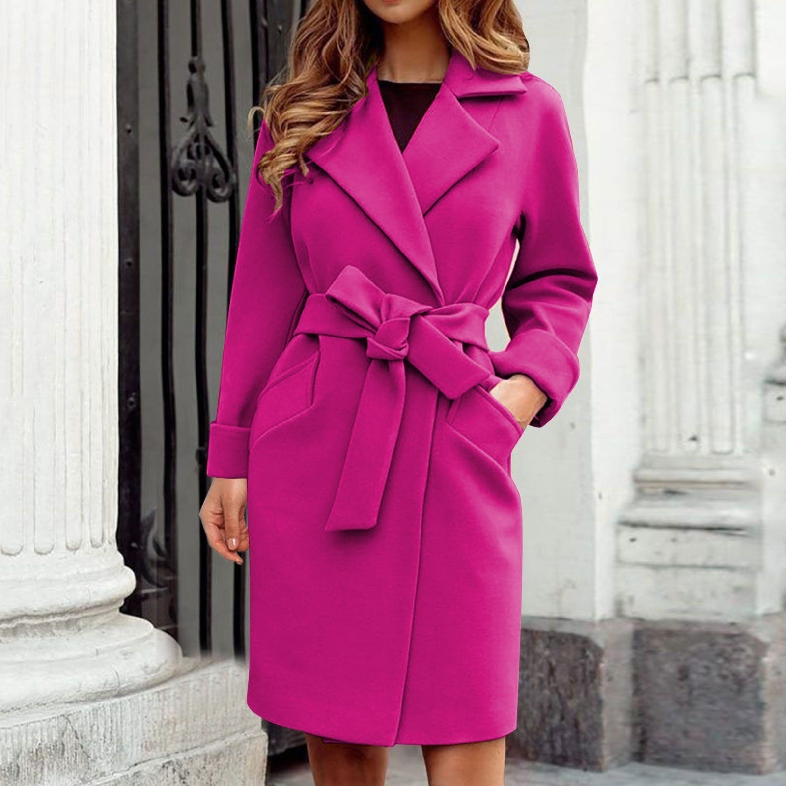 Long elegant winter trench coat - Brooklynn