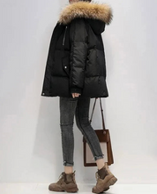 Warm faux fur hooded jacket - Astrid