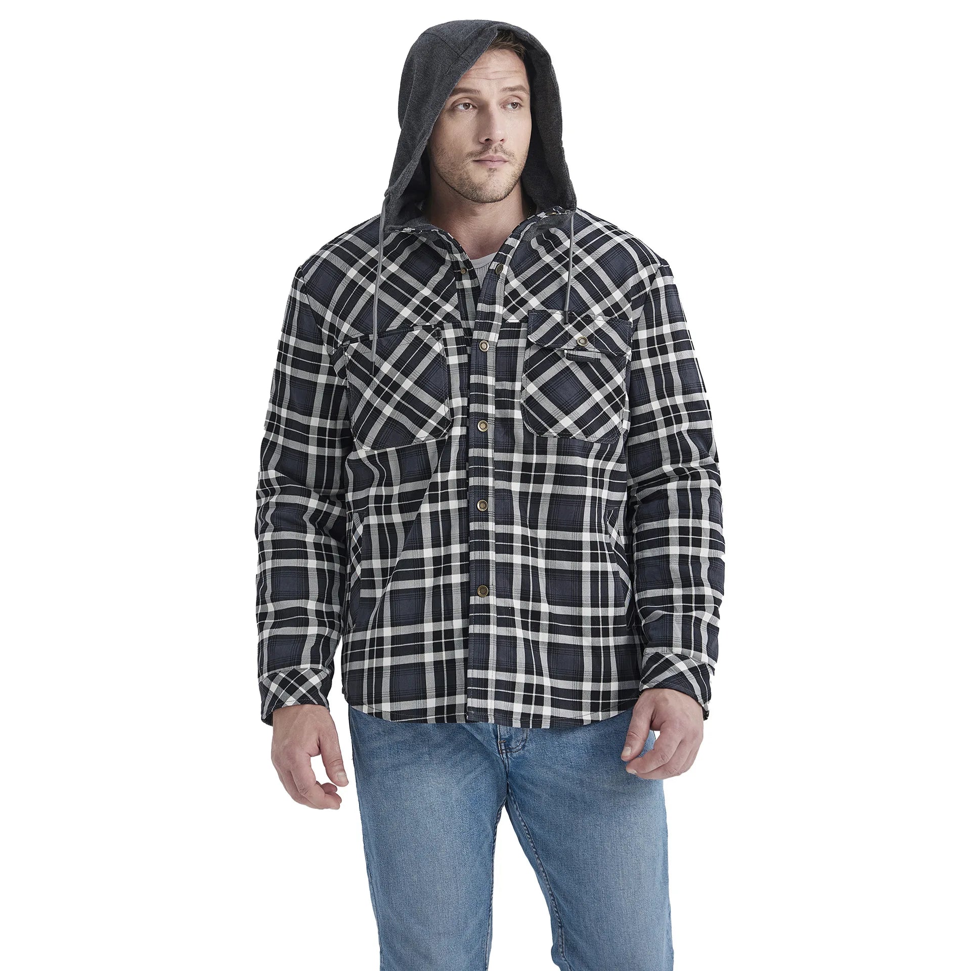 Men's checked hooded jacket - Calvin