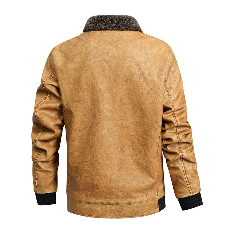 Autumn and winter straight leather jacket - Malachi