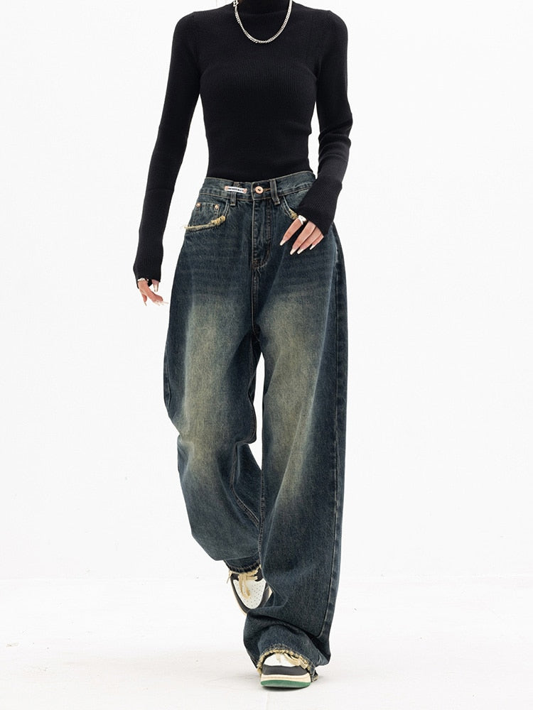 Streetwear Korean baggy jeans - Arabella