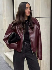 Zipped leather jacket - Ariyah