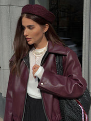 Zipped leather jacket - Ariyah