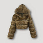 Luxury cropped plush fur jacket - Alessia