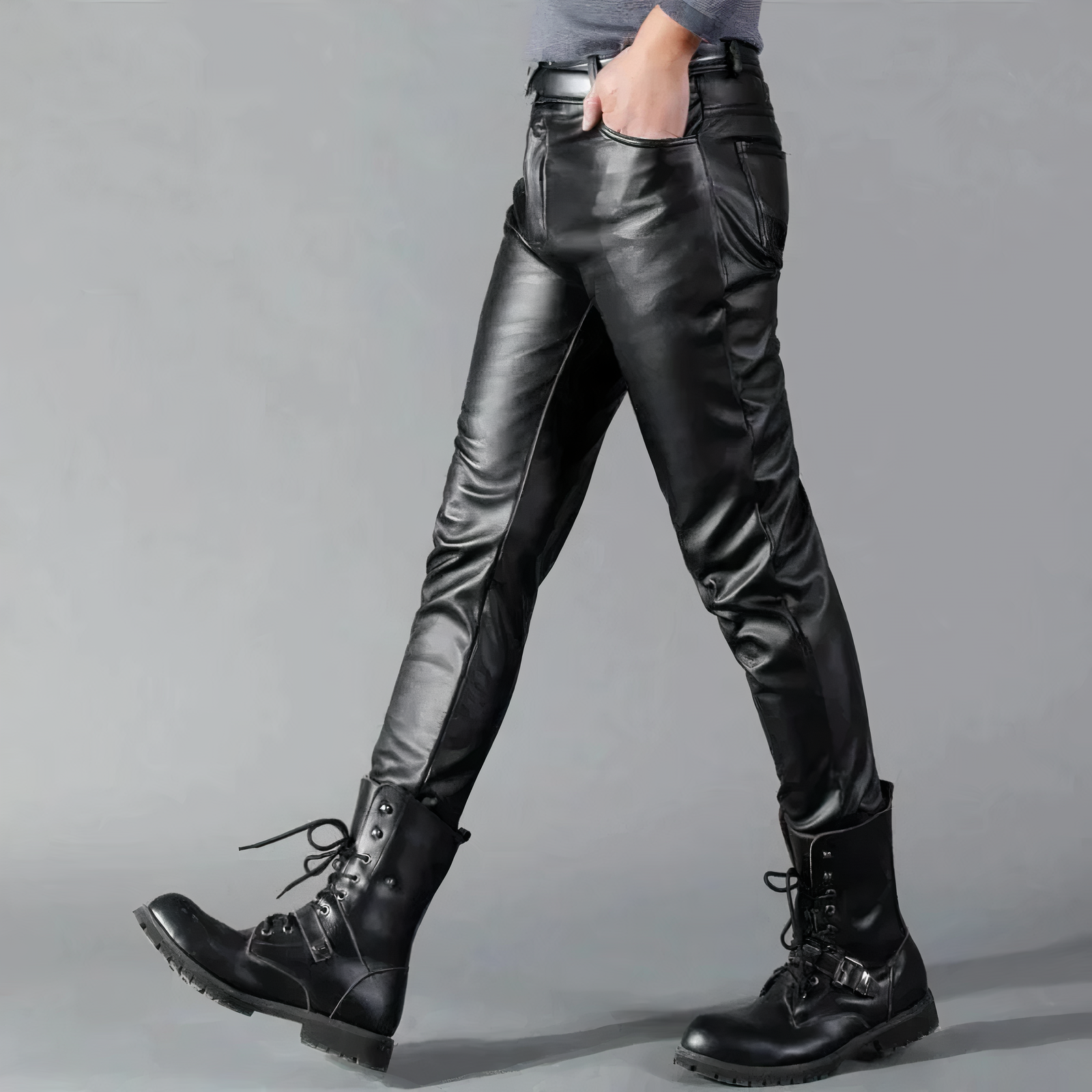 Stylish black leather pant - Rory