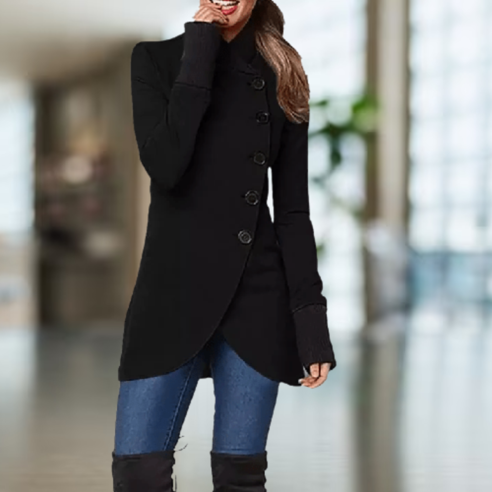 Stand-up collar coat for women - Cecelia