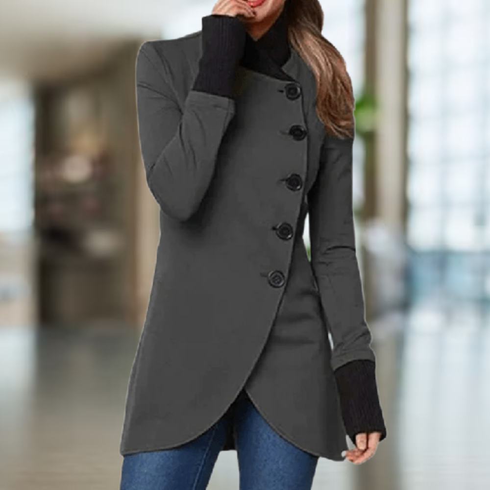 Stand-up collar coat for women - Cecelia