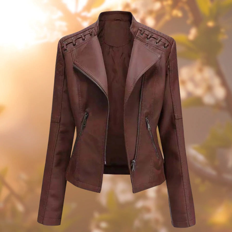 Elegant leather jacket for Woman - Emilia