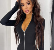 Black jumpsuit with zip - Lexi