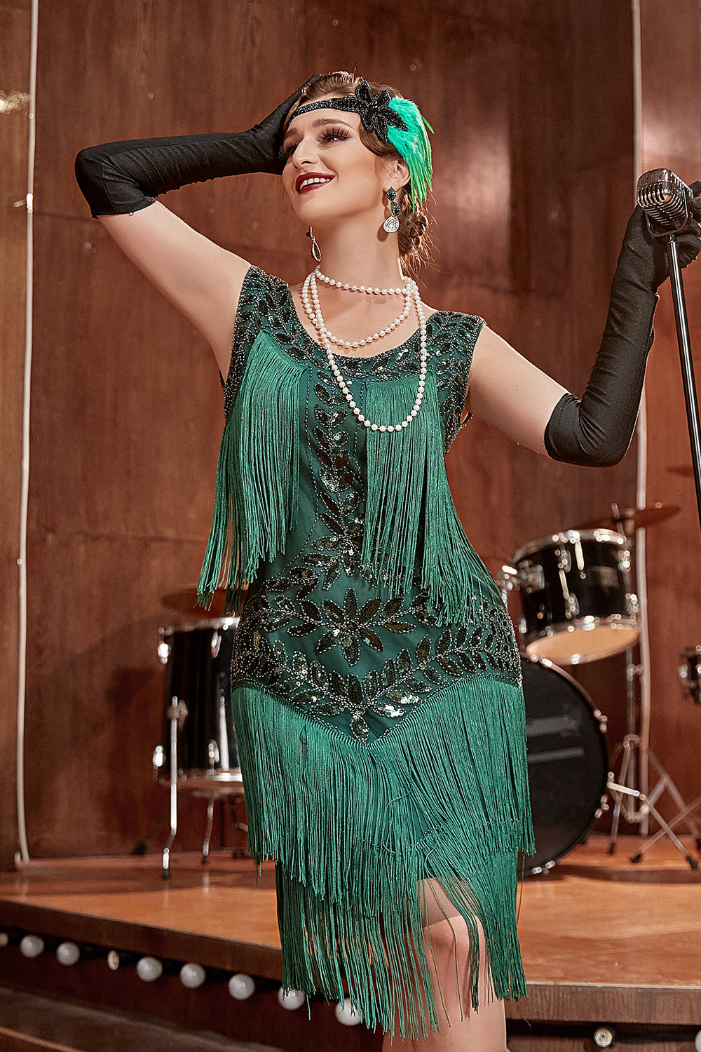 Sleeveless midi dress with sequins and fringe - Arya