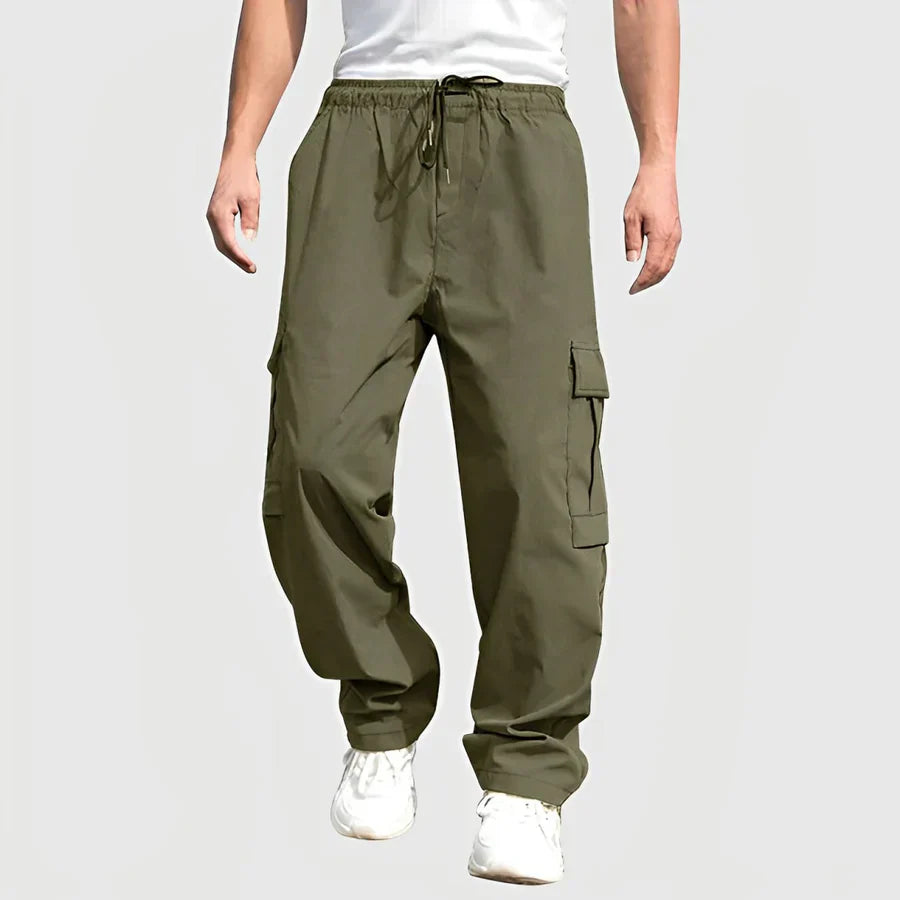 Loose cargo trousers with drawstring - Paul