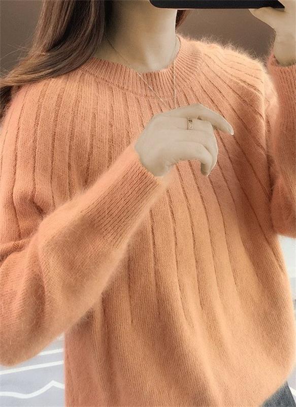 Fluffy cashmere knitted sweater - Cecilia