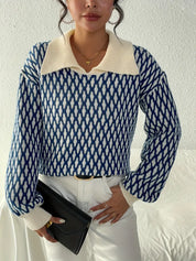 Patterned pullover with collar - Yaretzi