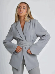 Stylish blazer with belt - Alice