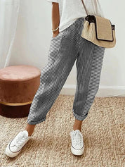 Striped cotton trousers - Talia