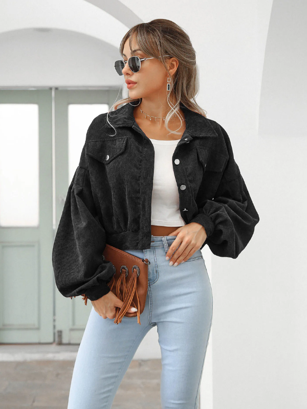 Stylish cropped bomber jacket - Thea