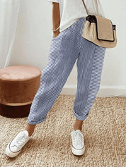 Striped cotton trousers - Talia