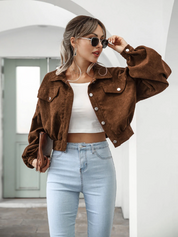 Stylish cropped bomber jacket - Thea