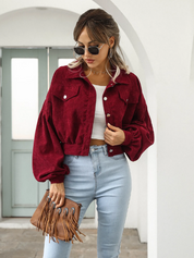 Stylish cropped bomber jacket - Thea