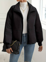 Elegant black puffer jacket - Alaya