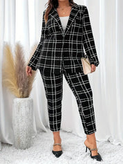 Stylish checkered blazer set - Cora