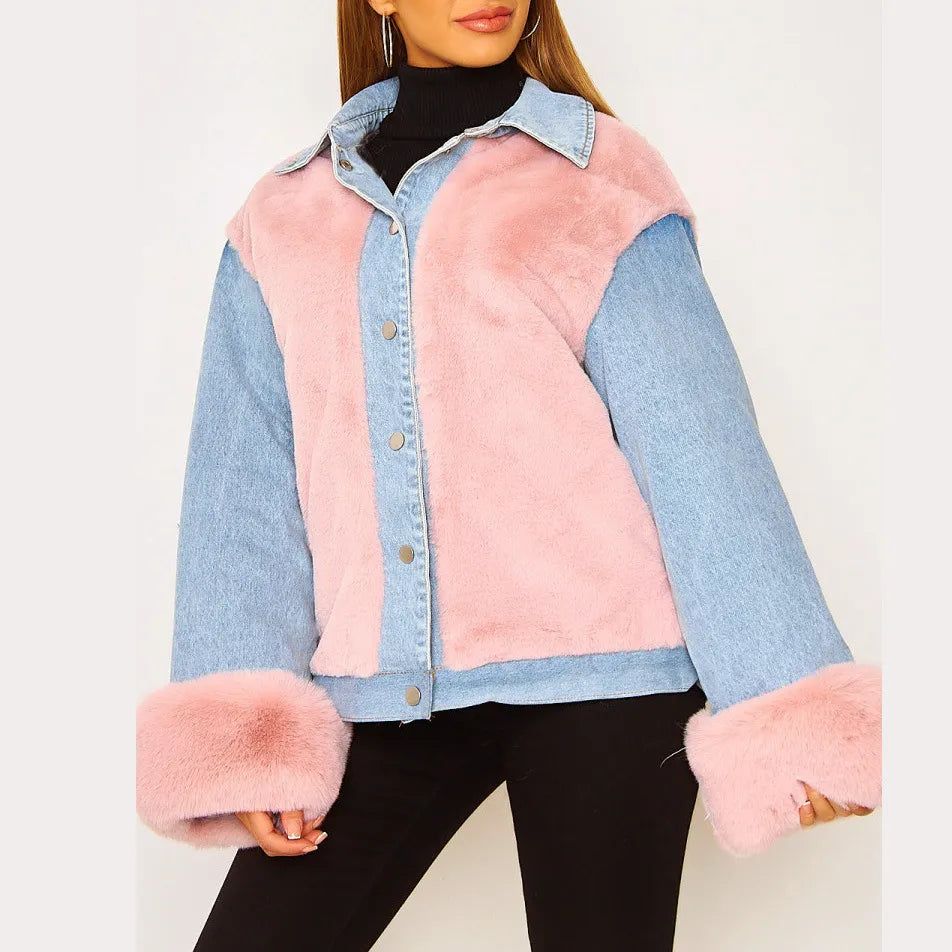 Denim jacket with faux fur - Zariah