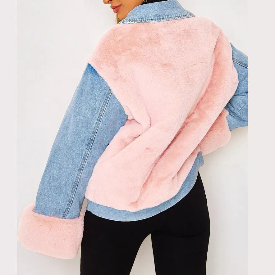 Denim jacket with faux fur - Zariah