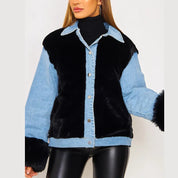 Denim jacket with faux fur - Zariah