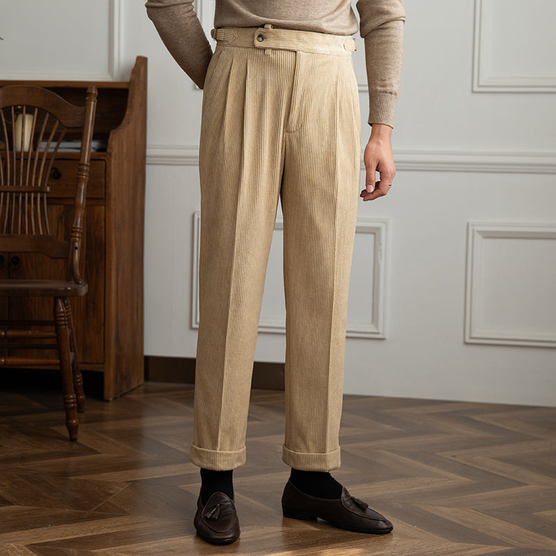 Corduroy pant with pleats - Lennox