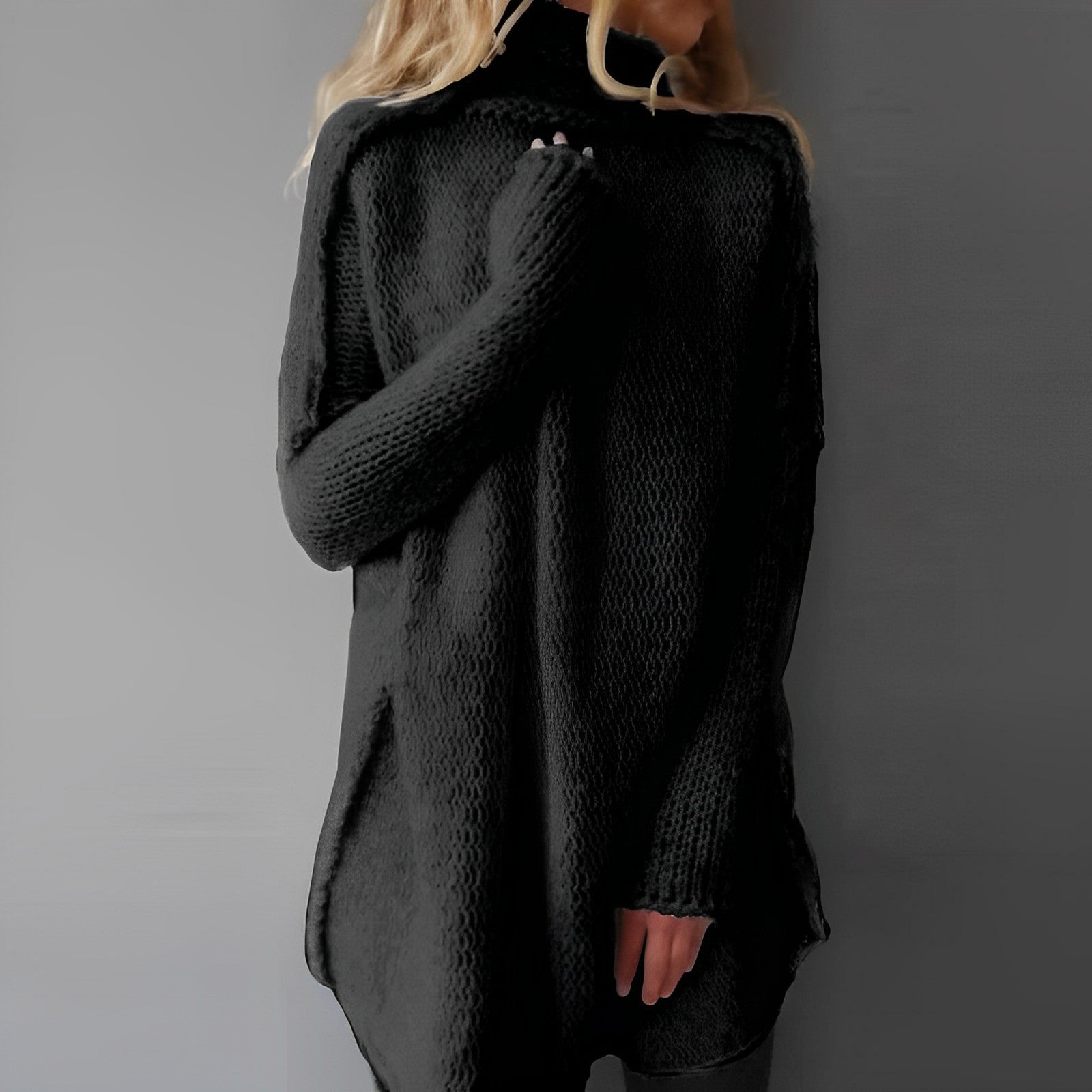 Stylish long knitted sweater - Briar