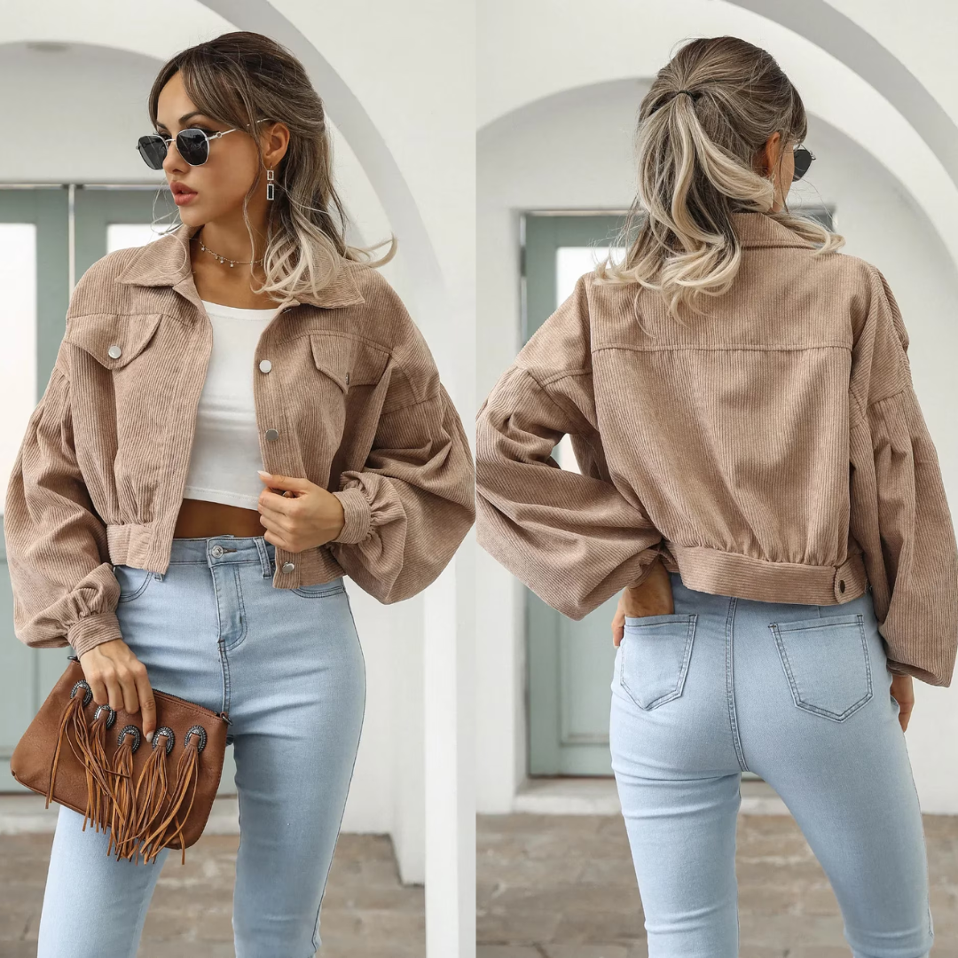 Stylish cropped bomber jacket - Thea